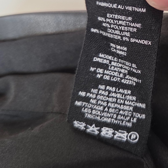 THEORY Bedford Mod Vegan Leather Sleeveless Shift Dress Black Women's Sz 4 6513 - Picture 7 of 9